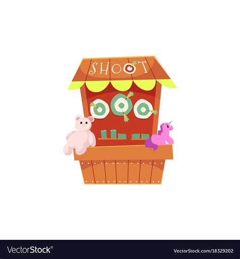 cartoon carnival game booth  amusement park vector image