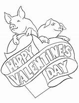 Coloring Valentines Pages Valentine Pig Allkidsnetwork Color Choose Board sketch template