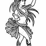 Coloring Hula sketch template