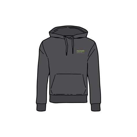 box logo hoodie dark grey polifonic