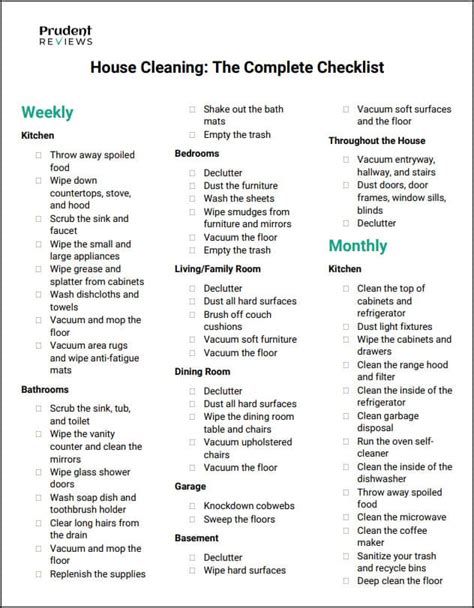 printable house cleaning checklist   printable templates