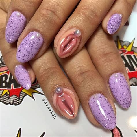 this 3d vagina nail art is giving finger banging a whole