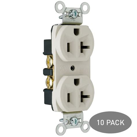 legrand light almond  amp duplex commercial outlet  pack   electrical outlets