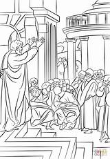 Coloring Pablo Barnabas Preaching Predicando Atenas Silas Supercoloring Lystra Pentecost Genesis Dibujos Sketch sketch template