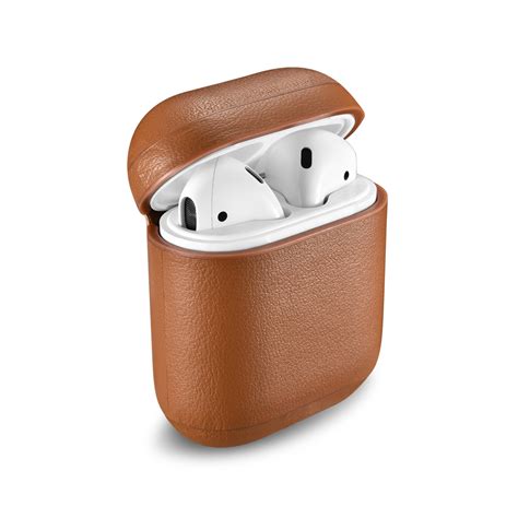 classic series leather airpod case saddle brown air vinyl design touch  modern