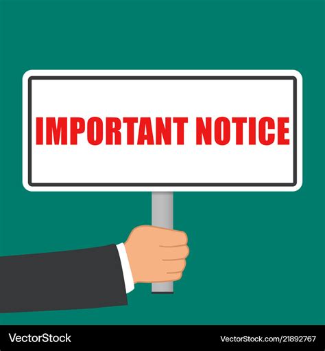 important notice sign flat concept royalty  vector image
