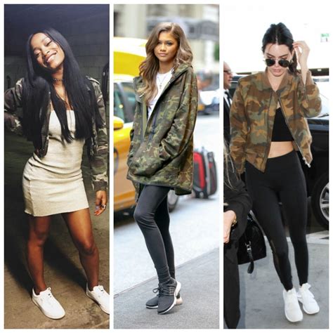 kendall jenner zendaya and keke palmer wear camo jackets