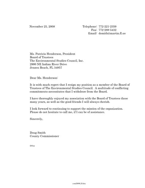 sample resignation letter volunteer board cover  write complaint