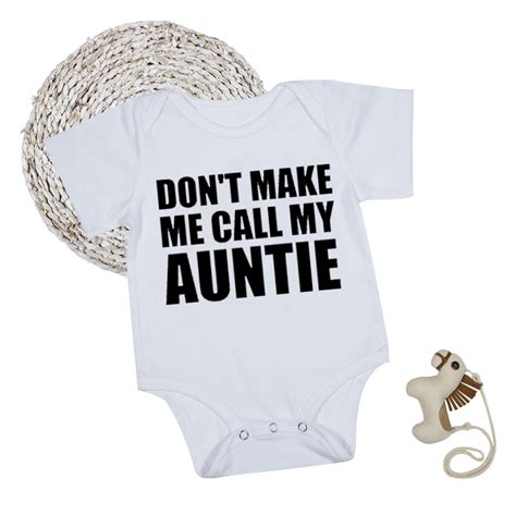 auntie baby clothes boy girl bodysuits short sleeve white summer funny