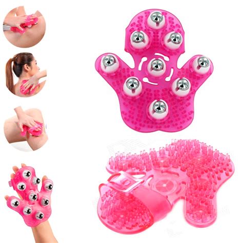 pink hand massager body care roller rolling joint glove