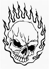 Skull Coloring Pages Printable Fire Skulls Cool Drawing Flaming Skeleton Print Head Sugar Ausmalbilder Evil Drawings Coloring4free Roses Flames Calavera sketch template