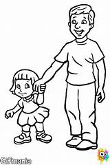 Daughter Father Coloring Pages Fathers Dad Girl Printable Little Drawing Walking Kids Hand Her Dance Från Sparad His sketch template