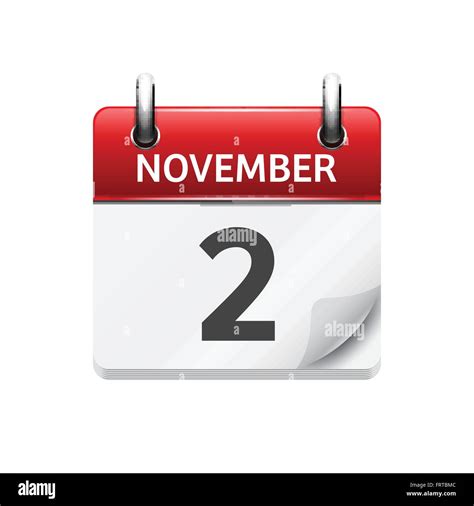 november  vector flat daily calendar icon date  time day stock vector art illustration