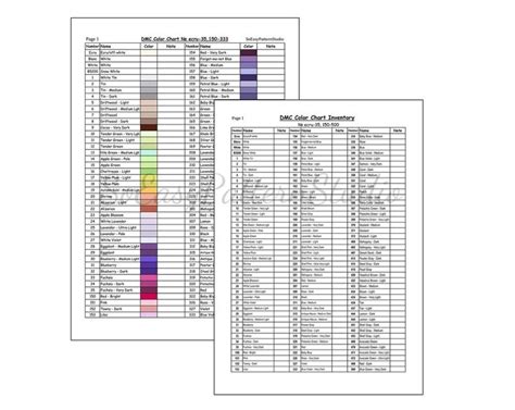 dmc floss color chart   file dmc threads color etsy dmc
