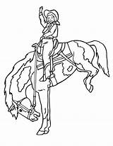 Horse Coloring Pages Riding Cowgirl Printable Girl Rider Girls Print Cowboy Cartoon Jumping Kids Horses Color Rodeo Clipart Stencils Colouring sketch template