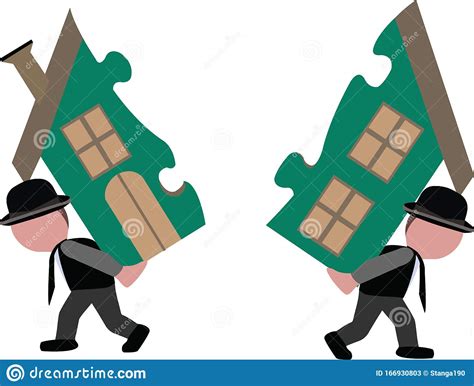 people carry    house    stock vector