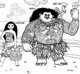 Moana Maui Pua Tala Pig Pages Coloring sketch template