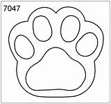 Paw Print Template Dog Bear Clip Printable Prints Tiger Stencils Weclipart sketch template