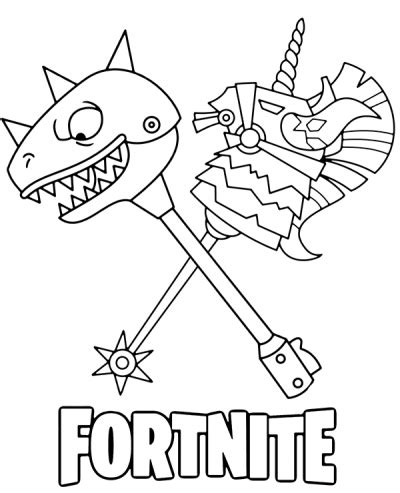 fortnite battle royale weapons coloring page