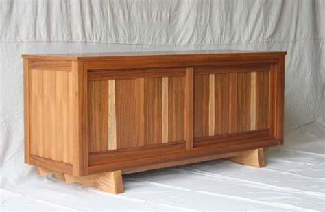hand  teak tv console cabinet  natural mystic woodwork