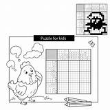 Puzzle Chick Crossword Answer Children Japanese Game School Coloring Book Kids Illustration Vector Preview sketch template
