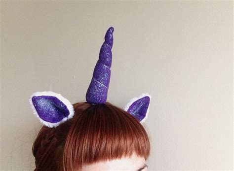 neon purple  white unicorn horn ears set  namelessforest