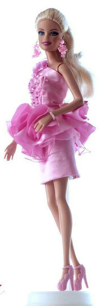 Barbie Doll In Pink Barbie Fashion Designer Gowns Glamour