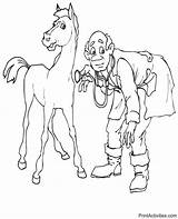 Vet Coloring Veterinarian Horse Horses Popular Coloringhome sketch template