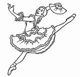Coloring Ballerina Pages Ballet Dance Girl Dancer Beautiful Kids Print Sky sketch template