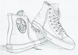 Converse High Sketch Drawing Drawings Coloring Shoes Sneakers Star Pages Shoe Sketches Template Draw Paintingvalley Flickr Line Illustration Choose Board sketch template