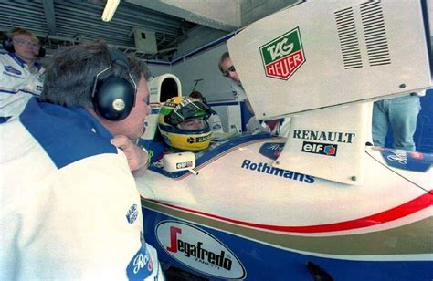 Patrick Head In Front Of Ayrton Senna Williams Renault