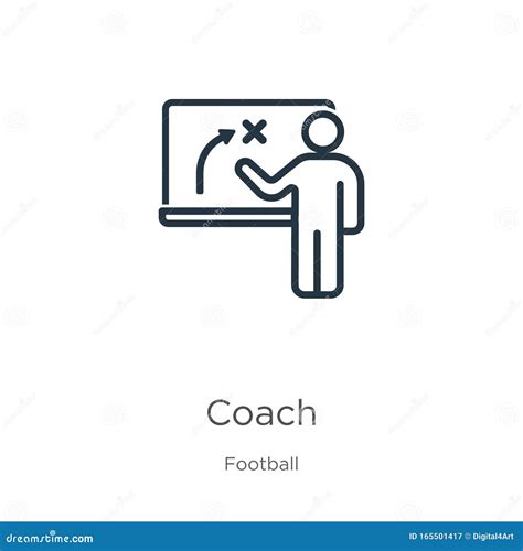 coach icon thin linear coach outline icon isolated  white background