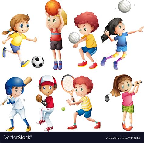 children  sports royalty  vector image vectorstock