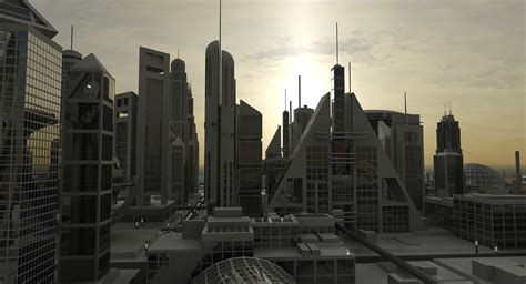 artstation sci fi city 3d model resources