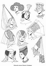 Headdress 15th Edad Cuirassier Tocados Chapeau Vestimenta 14th Womens sketch template