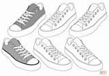 Coloring Sneakers Pages Drawing sketch template