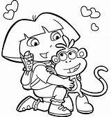 Coloring Pages Dora Cartoon Sheets Printable Kids Color Print Onlycoloringpages sketch template