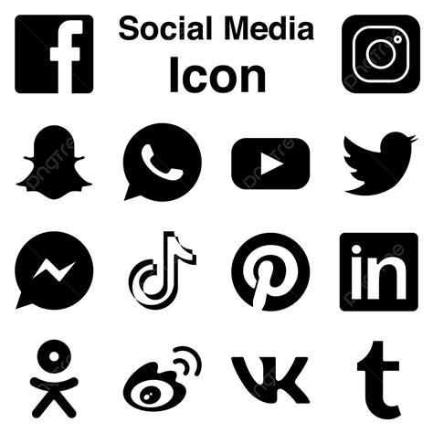 set social media vector hd png images social media logo icon set black