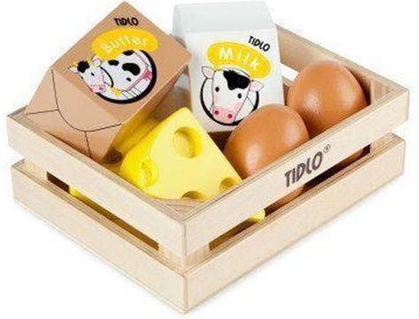 bolcom houten boter kaas en eieren zuivel  een kratje voor winkeltje kimano speelgoed