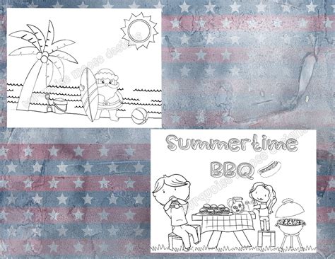 kids summer coloring pages etsy