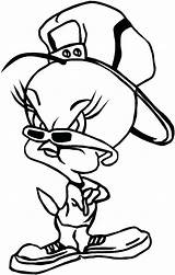Coloring Tweety Bird Pages Gangster Drawing Cartoon Ghetto Cute Mouse Gangsta Print Drawings Mickey Silhouette Outline Color Printable Ohio State sketch template