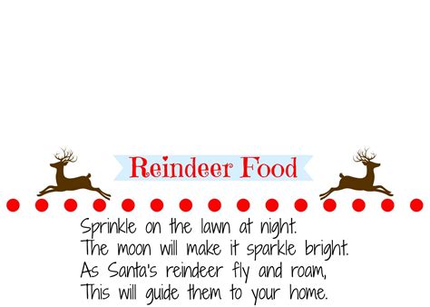 homemade reindeer food recipe  printable labels