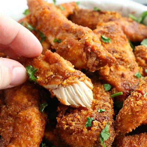 healthier oven fried chicken tenders  fat baked  busy baker