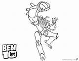 Ben Coloring Pages Vilgax Fighting Line Printable Color Kids sketch template