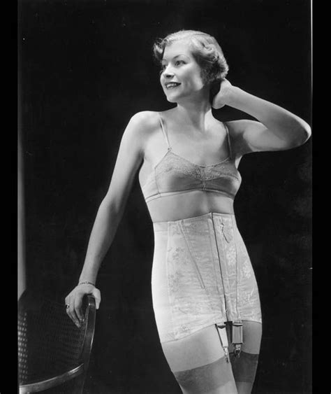 Advertising Picture Of A Woman Wearing A Jacquard Sateen Girdle With