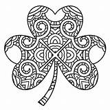 Shamrock Coloring Pages Clover Trinity Holy Printable Ireland Celtic Irish St Template Color Print Leaf Patricks Drawing Patrick Four Shamrocks sketch template