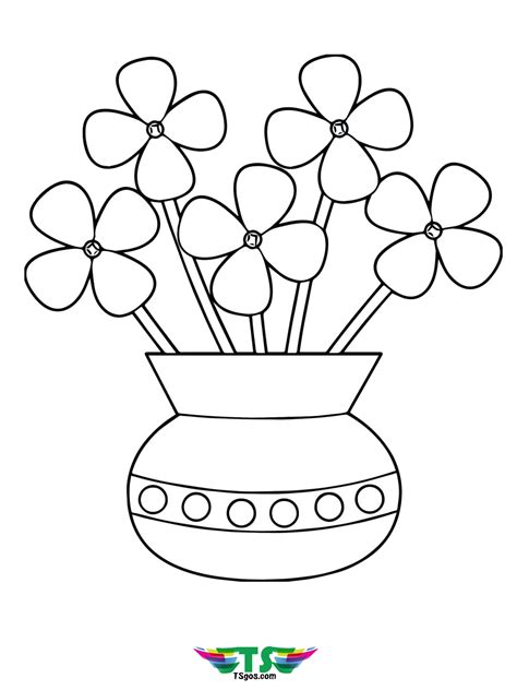 printable flowers   vase coloring page tsgoscom