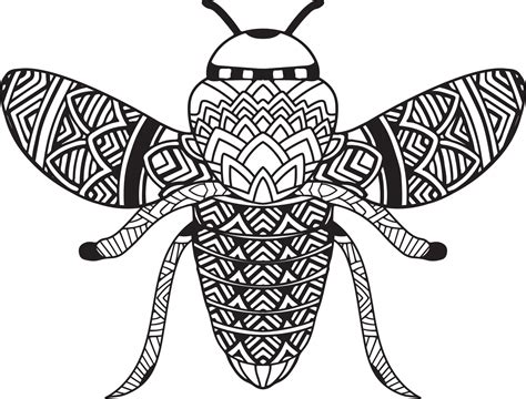 pagina  colorear de mandala de abeja  vector en vecteezy