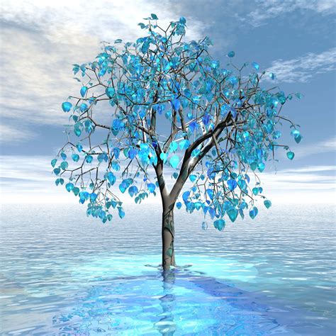 artstation crystal blue tree