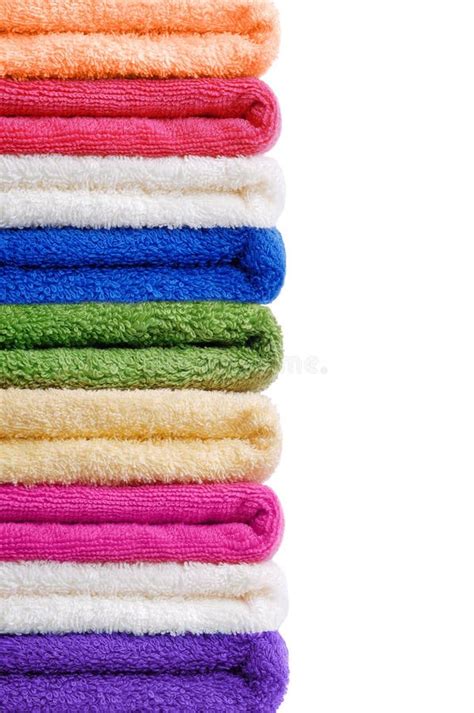 stacked towels stock image image  soft isolated bath